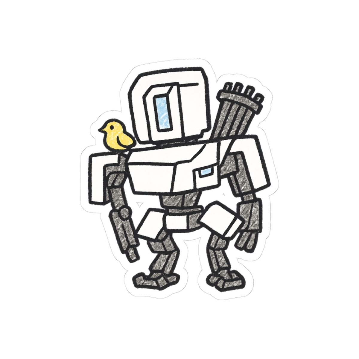 Bastion MS Paint Watch Chunky Pixel Sticker - Official stickers merchandise