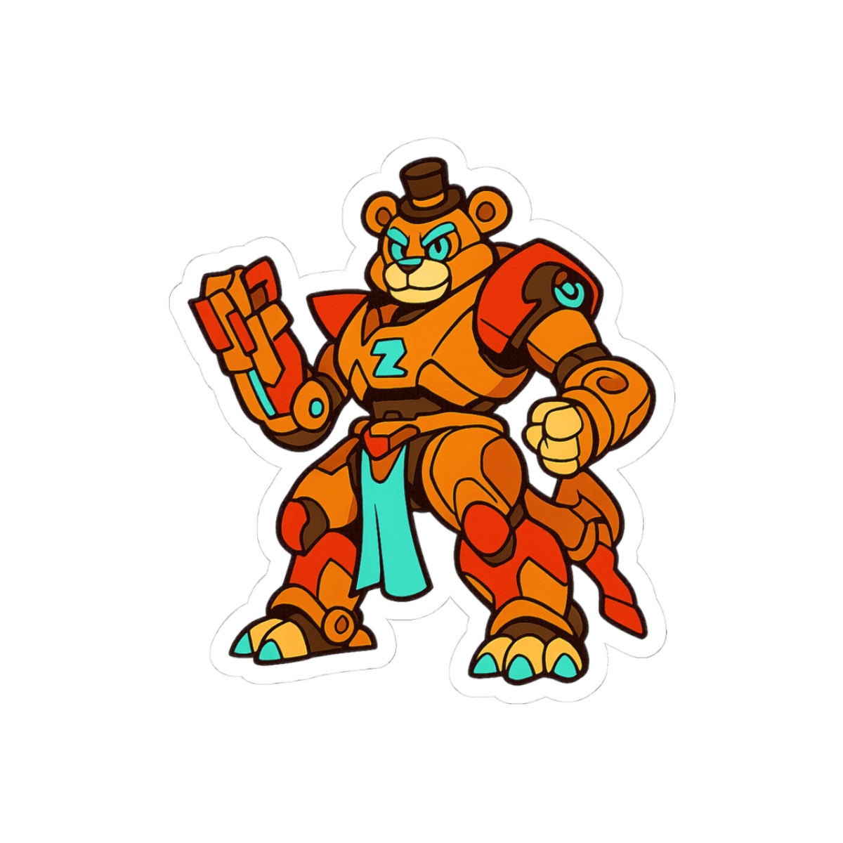 Orisa Freddy Fazbear Crossover Gaming Sticker - Official stickers merchandise