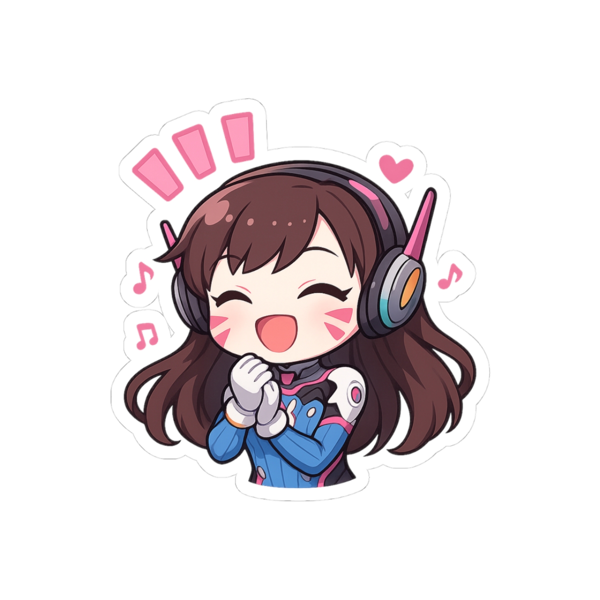 Excited D.Va Overwatch Cute Sticker - Official stickers merchandise