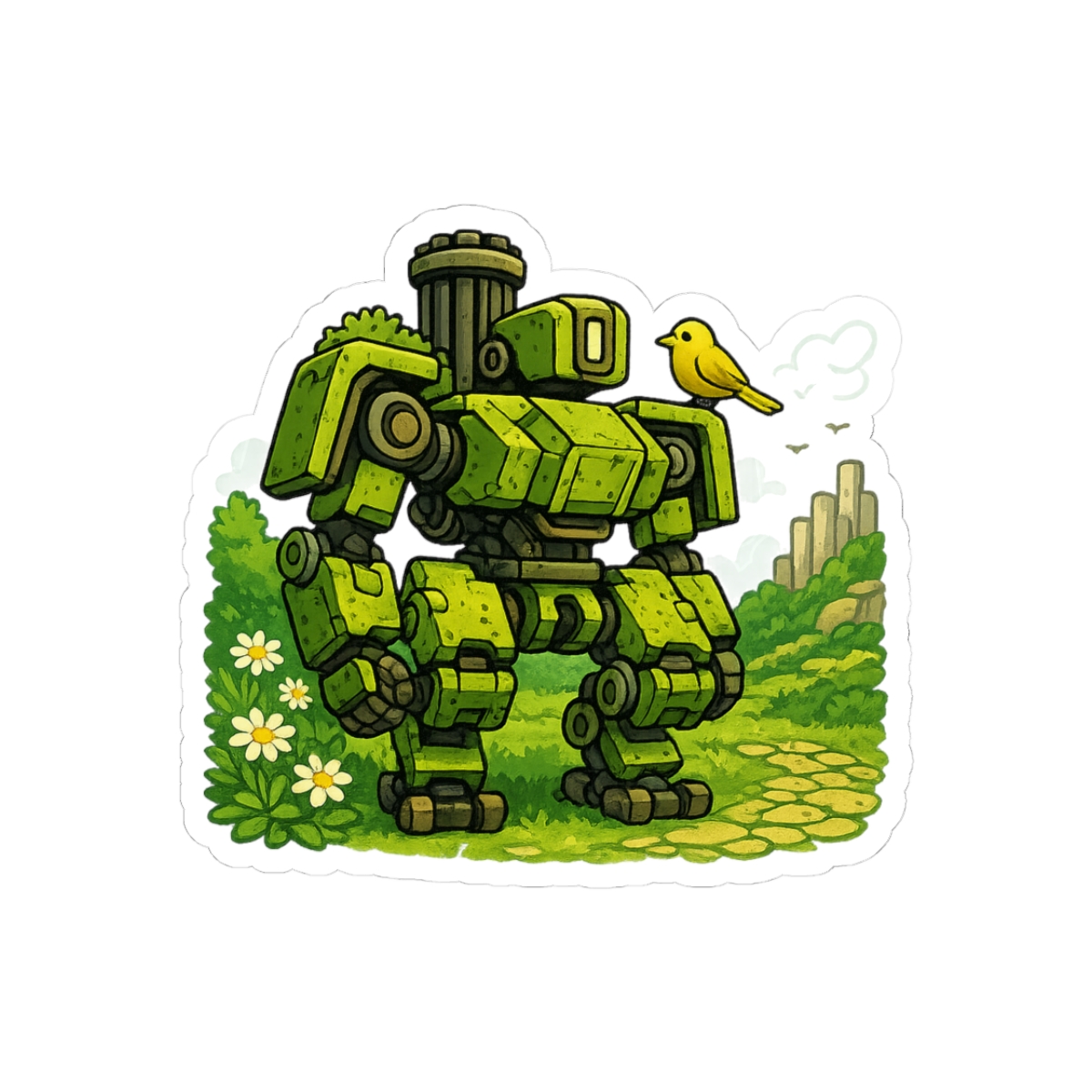 Chibi Bastion with Ganymede Overwatch Sticker - Official stickers merchandise