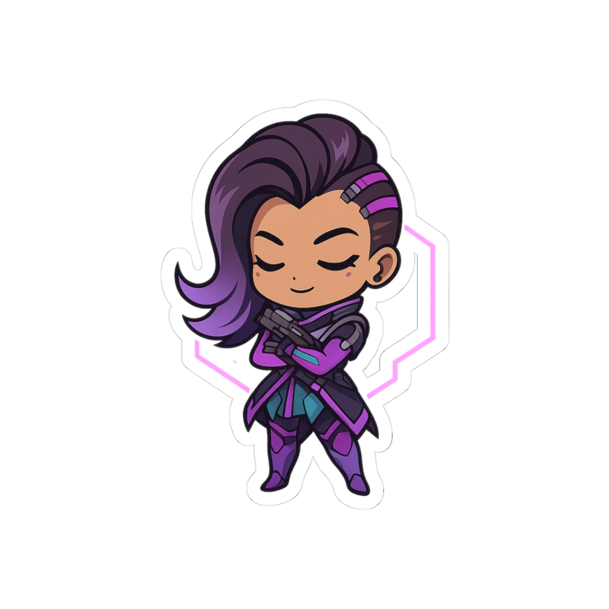 Cute Sombra Chibi Overwatch Adorable Sticker - Official stickers merchandise