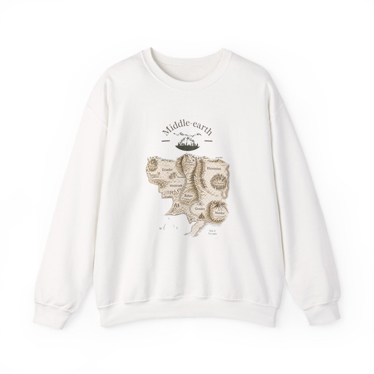 The Lord of The Rings Middle-earth Map Crewneck - BoxLunch Exclusive - Official sweatshirts merchandise